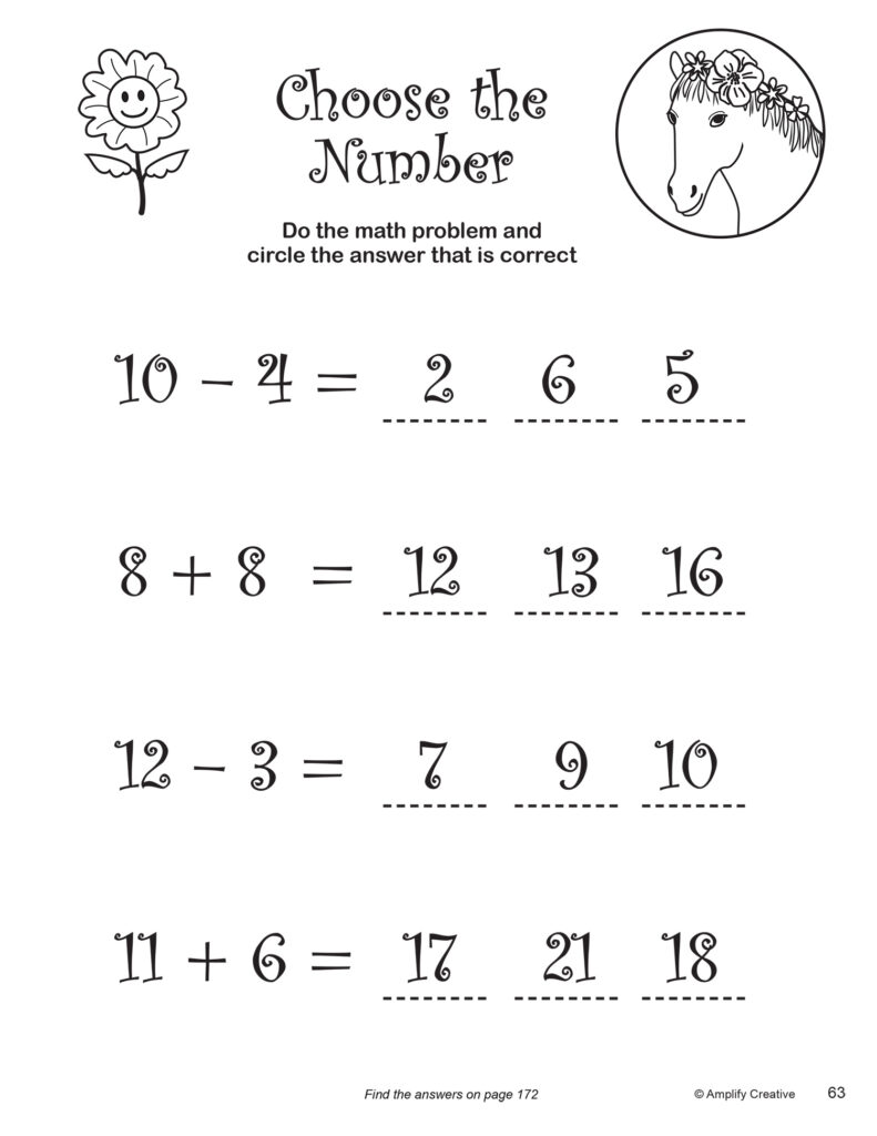 Horse & Farm activity book for ages 5 to 7 years.